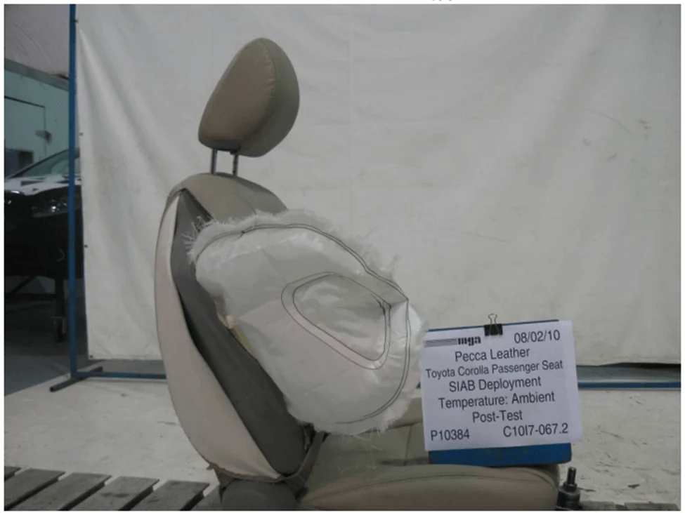 peccaleather seat airbag compatibility testing